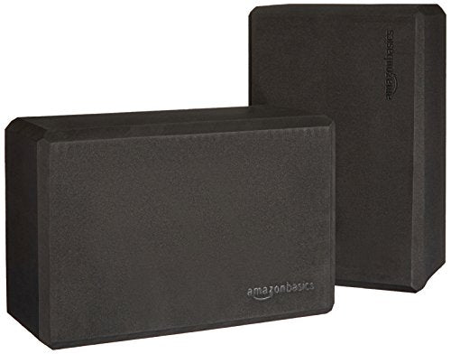 Non-Slip Yoga Blocks Set of 2 - 4" x 9" x 6" - Black