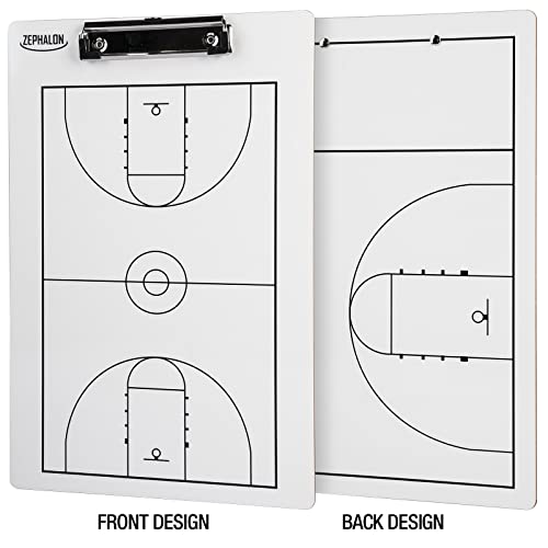 Dry Erase Basketball Clipboard - Double Sided Coaching Board, 14.5" x 9.5"