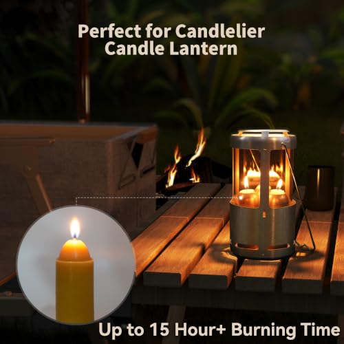 NOMFIX 15H+ Natural Beeswax Emergency Candles for Lanterns – 20-Pack, Unscented