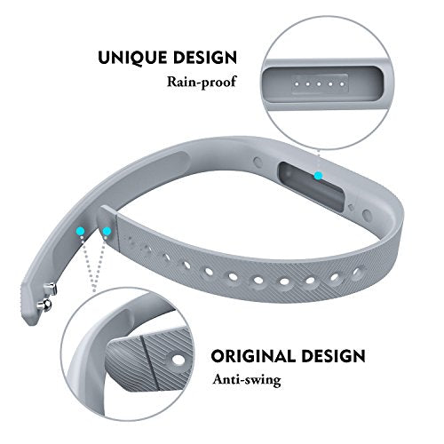 Replacement Silicone Bracelet Band for Flex 2 Watch - Large Gray