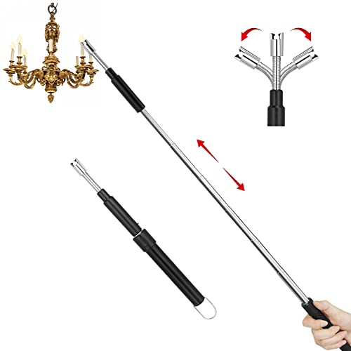 Kungsana Black Rechargeable Long Arc Lighter with Retractable 27.55in Flexible Neck