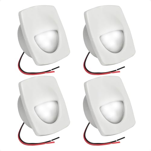 Five Oceans 2-1/4-Inch Marine Courtesy LED Lights - Pack of 4, Waterproof, Interior & Deck Use