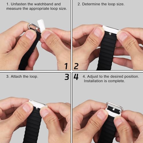 Watch Band Keepers - 6pcs Silicone Set - White