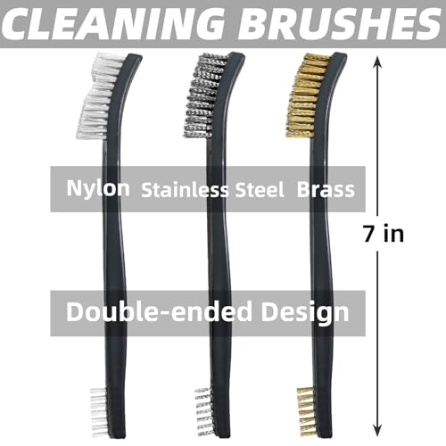 9-Piece Gun Cleaning Brushes and Picks Set - Stainless Steel & Nylon