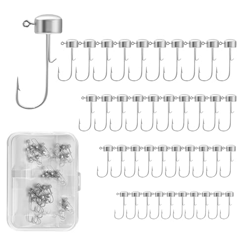 Ned Rig Jig Heads Set - 40 Pieces with Classic Mushroom Design