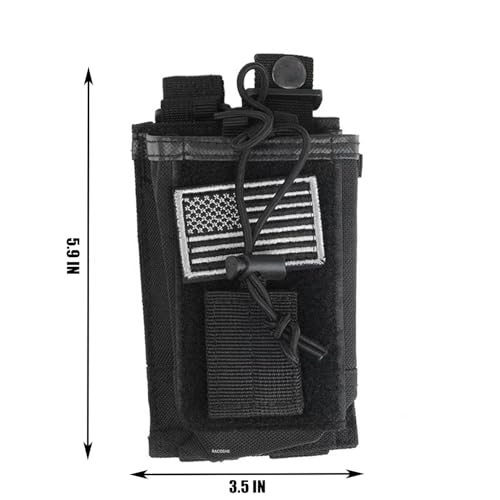 Tactical Molle Radio Holster Pouch - Black 1 Pack