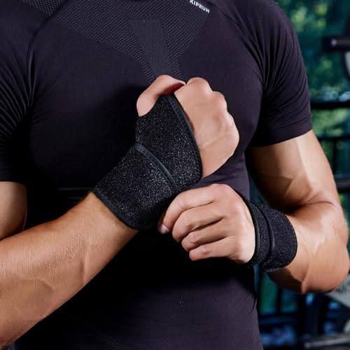 Adjustable Wrist Brace Compression Wraps for Carpal Tunnel - 2 Pack, Black