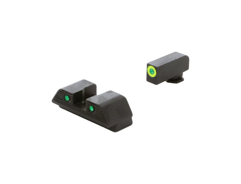 AMERIGLO Trooper Series - Three-Dot Green Tritium Design Walther Set Front Outline LumiGreen Fits PDP Models
