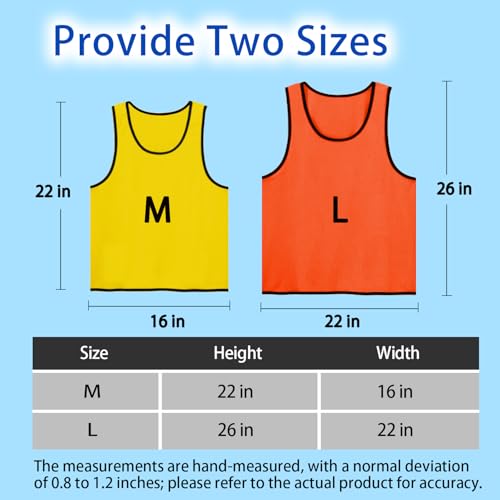 Scrimmage Vests Set of 6 - Mesh Jerseys for Soccer & Basketball Training