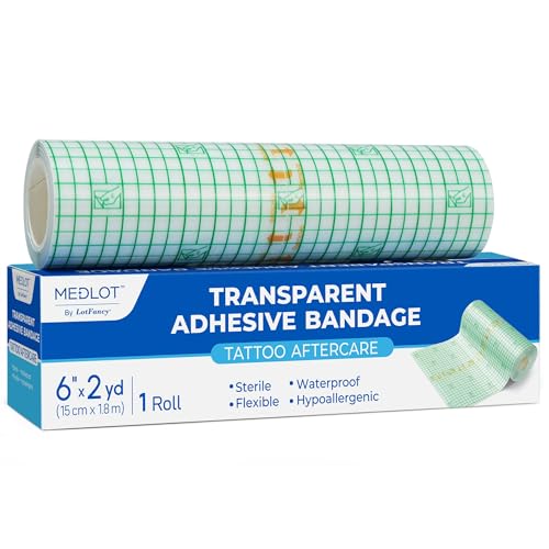 LotFancy Waterproof Sterile Tattoo Aftercare Bandage Roll 6” x 2yd