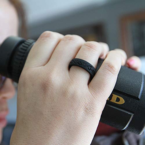 Silicone Wedding Ring - Black, Size 9 - Durable Rubber Band