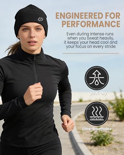 HASAGEI Black Thermal Cycling Skull Cap - Men's Winter Under Helmet Hat