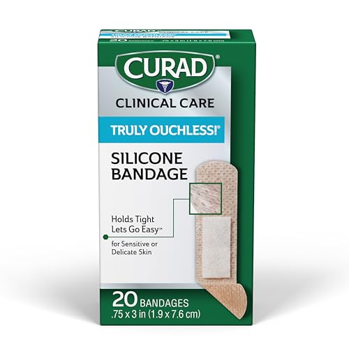 Silicone Bandages for Sensitive Skin - 20 Count, 0.75" x 3"