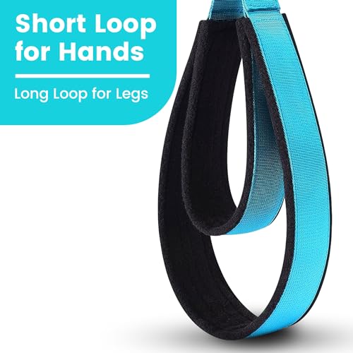 Pilates Double Loop Strap with D-Ring - 2PCS Blue Workout Accessory