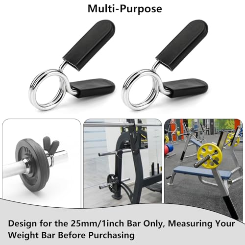 Spring Clip Collars for Olympic Barbells - 1 Pair Weight Clips