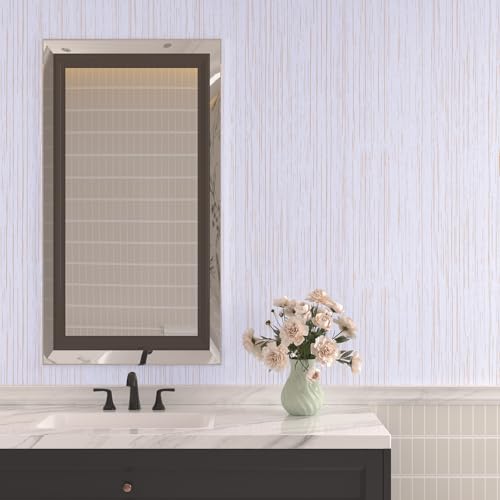 VaryPaper 15.7''x78.7'' White Gold Grasscloth Peel and Stick Wallpaper Textured Contact Paper for Cabinets Waterproof Removable Self Adhesive Linen Grass Cloth Wallpaper for Bedroom Bathroom Walls