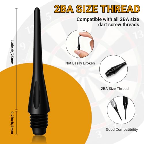 Plastic Dart Tips - 150 Pack 2BA Thread Soft Tip Dart Points