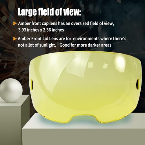 10 Pack 0700000803 Amber Front Lid Lens,Front Cover lenses Compatible with Sentinel A50 Welding Helmet,3.93" x 2.36" Viewing Lens,A50 welding face mask lens Replacement parts