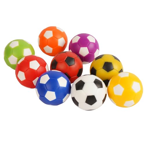Pack of 9 Mini Foosball Balls - 1.42 Inch Multi-Color
