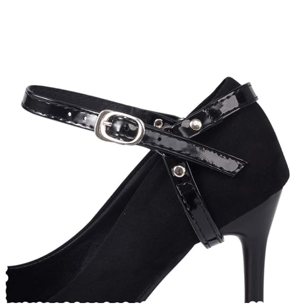 Detachable Shoe Strap Belt Band for Loose High Heels - Pu Black