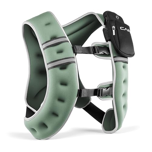 CAP 20 lb Reflective Green Weighted Vest for Running & Training