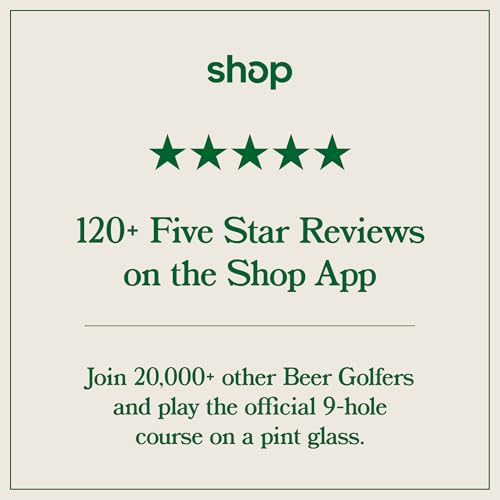 Beer Golf Drinking Game Set - 16 oz Pint Glasses & Coasters