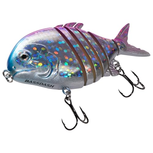 Swimbait Fishing Lure with Built-in Steel Balls - Pink/Silver 3.9in 1.3oz