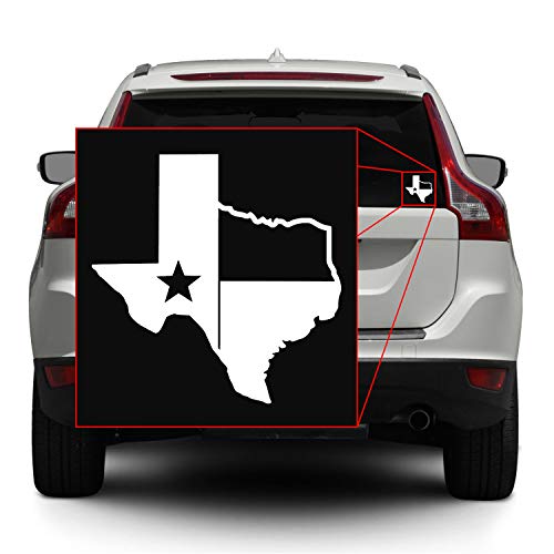 Texas Flag Vinyl Transfer Sticker - White - 3" x 3"