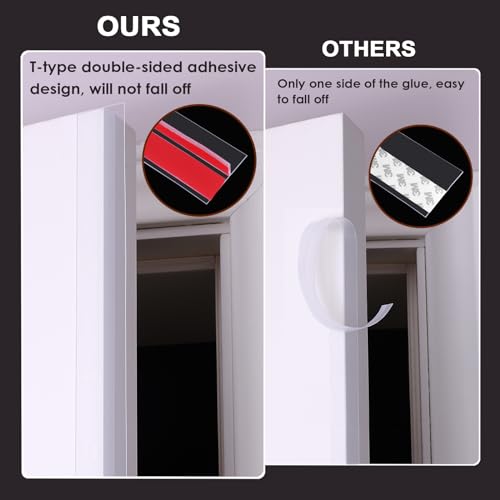 Benory 20Ft T-Shaped Silicone Weather Stripping Seal, Door Seal Tape for Doors and Windows, Blocks Cold Drafts and Reduces Noise