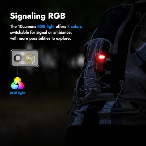 WUBEN G5 Rechargeable Mini Flat Pocket Flashlight Black, 400 Lumens, Dual Light & Rotatable Head