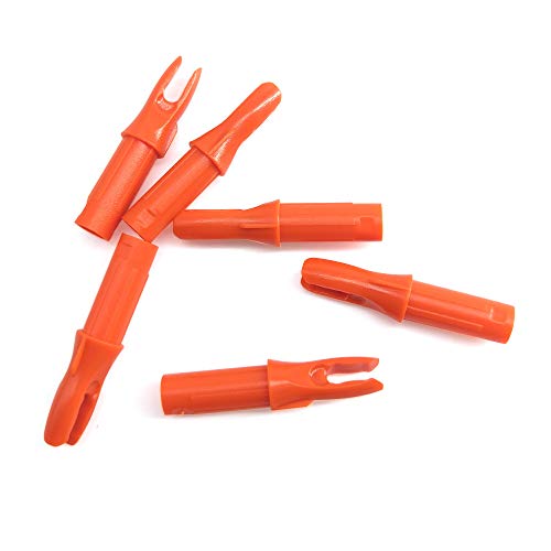 50 Pack Orange Archery Arrow Nocks - ID 6.2mm Plastic Inserts