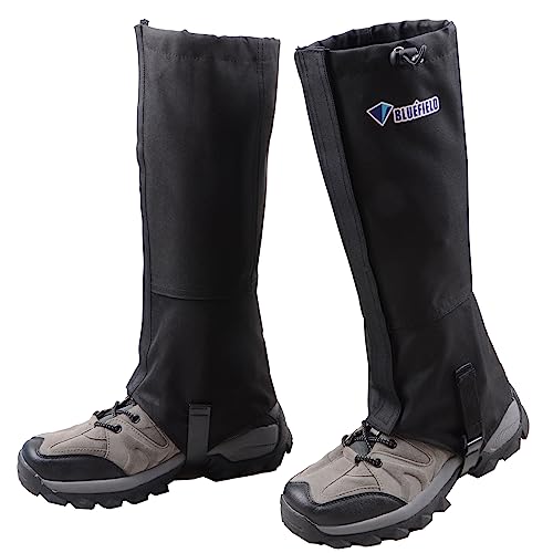 Waterproof Hiking Gaiters - Ankle Leg Guard Covers - Black - X-Large