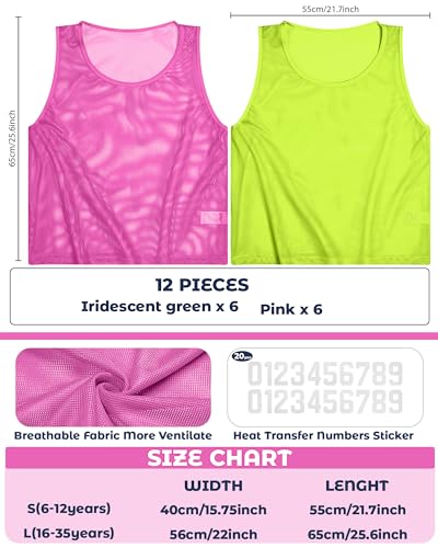 Youth Scrimmage Vests - Nylon Mesh Team Practice Jerseys for Basketball, Soccer, Football