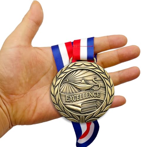 3-Inch Academic Excellence Gold Medal with Neck Ribbon for Awards