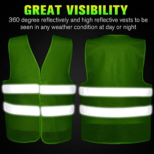 Coume 12/20 Pieces Safety Vests Bulk High Visibility Reflective Vests Mesh for Construction Working with 2 Reflective Strips