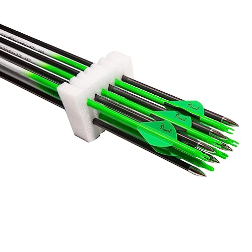 QunYing Green Carbon Arrows for Compound Recurve Bow 30 Inch Spine300 (Pack of 12)