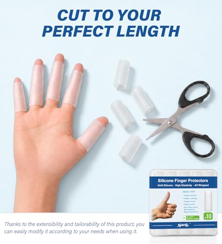 Silicone Finger Cots - 10PCS Clear Finger Protectors for Pain Relief, Medium