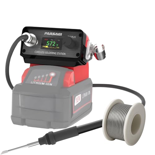 Upgraded Soldering Station forMilwaukee 18V Battery STM32 High-precision Control, Rapid Adjustable Temperature, IPS Color Display, Auto Sleep, Low Voltage Protection, ¡ÆC/¨¬F Switch, Enhanced Edition