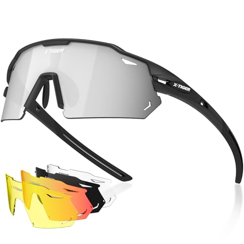 Polarized Cycling Glasses with 5 Interchangeable Lenses - Black