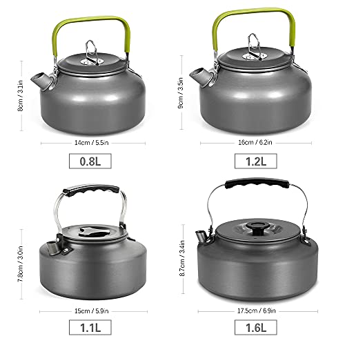 DoorSlay 0.8L Camping Kettle Tea & Coffee Pot Portable Aluminum with Foldable Handle