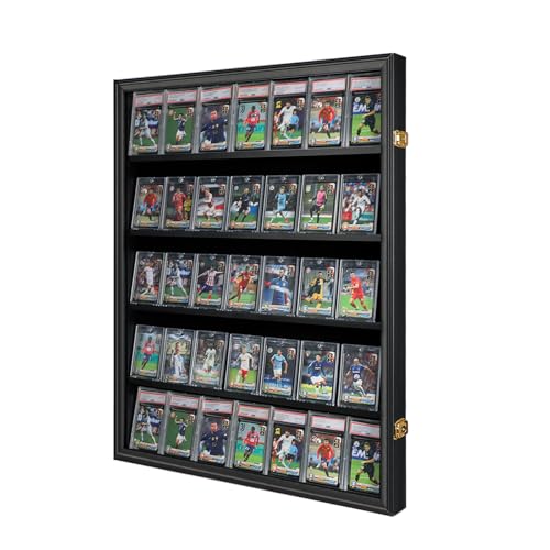 Wall-Mounted Sports Card Display Case for Graded Cards | Matte Black