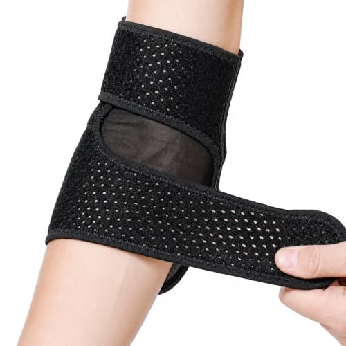 Adjustable Elbow Brace - Pain Relief for Tennis & Golfer’s Elbow - Black