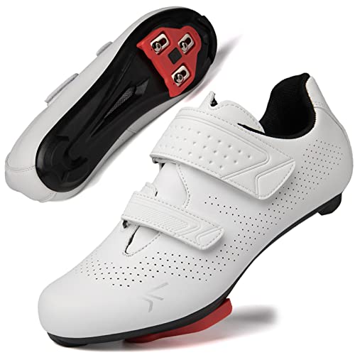 Cycling Shoes with Delta Cleats for Peloton - 9 Women/7 Men - White