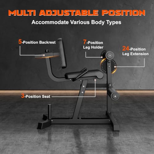Leg Extension and Curl Machine - Adjustable Home Gym Equipment - Black-Z2