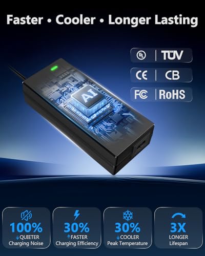 48V Lithium Battery Charger - UL Certified 54.6V 2A for E-Bikes