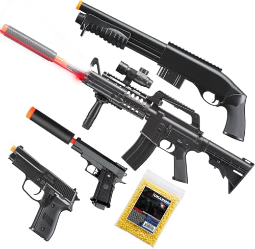 Airsoft Starter Kit - Striker Rifle, Pump Action Shotgun, Dual Pistols