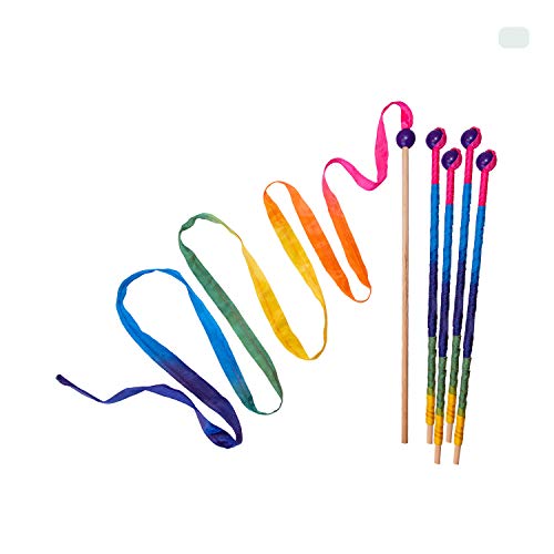 Sarah's Silks Rainbow Silk Streamer & Ribbon Wand - Kids Pretend Play & Dance, Variation 5
