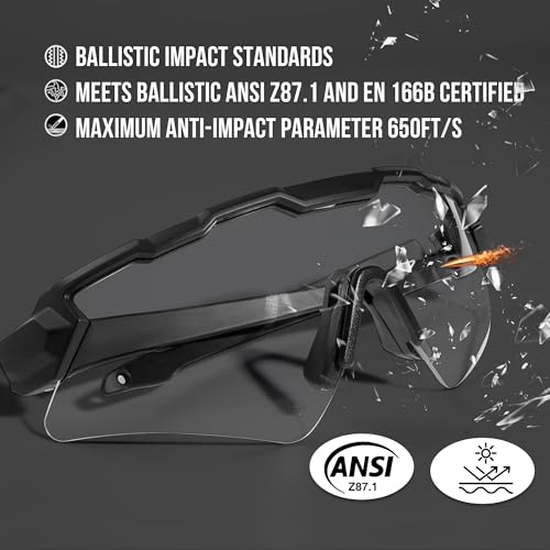Tactical Shooting Glasses - Anti Fog, Adjustable Nose Pad, Black