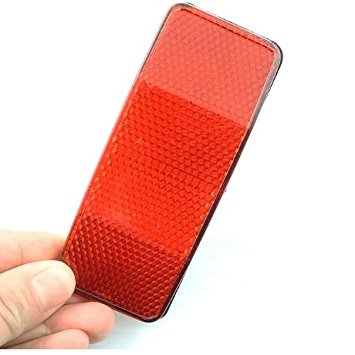 Bicycle Rear Rack Reflector - Red Plastic Safety Accessory 98x39mm