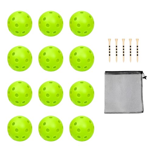 Plastic Golf Balls - Limited Flight Practice Set, 12 Green Balls